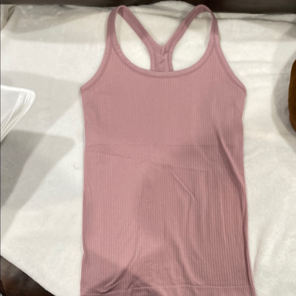 Pink Ribbed Tank Top